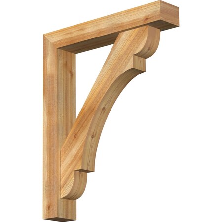 Ekena Millwork Olympic Block Rough Sawn Bracket w/ Offset Brace, Western Red Cedar, 6"W x 32"D x 40"H BKT0604X32X40OLY05RWR